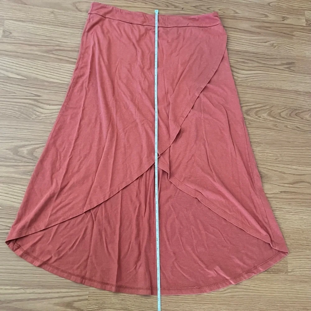 Terracotta Midi Skirt - Threads 4 Thought - Tulip Hem -Size L